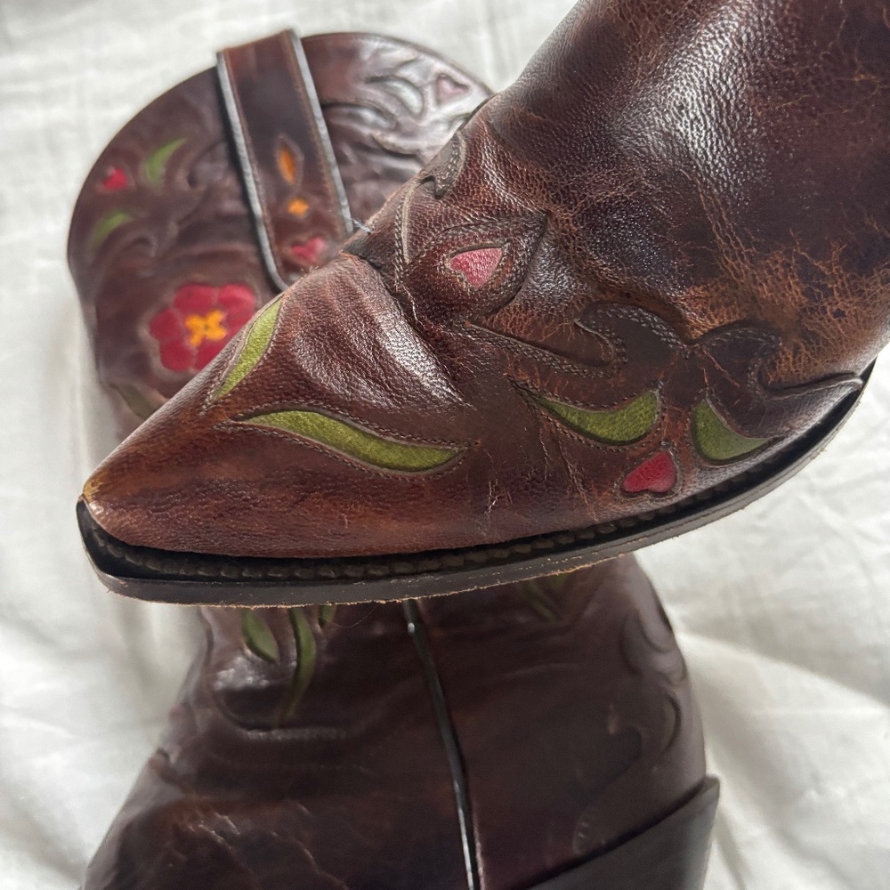 Dan Post Brown Floral Embroidered Women's Boots